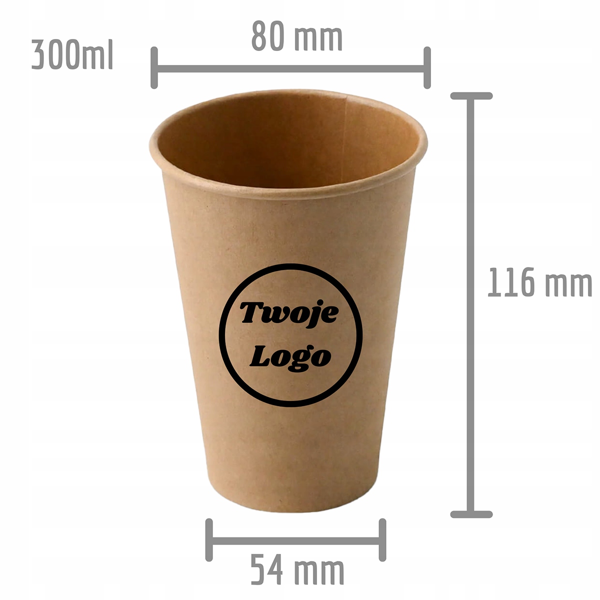 Papírové kelímky o objemu 300 ml s potiskem – ekologické a odolné