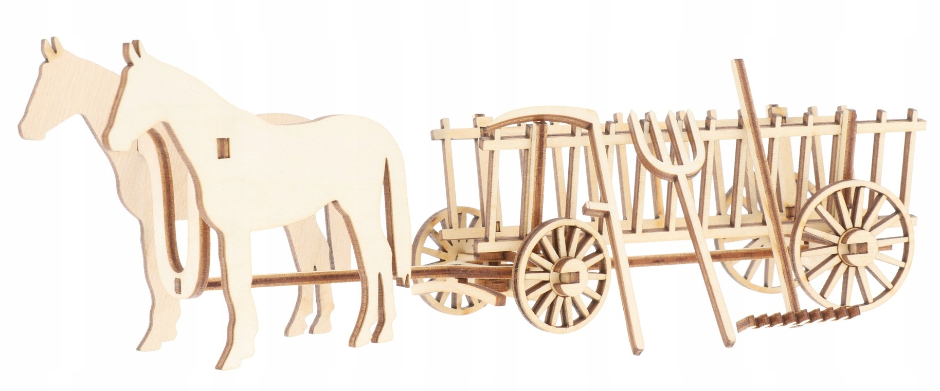 Žebříkový Vůz S Koňmi 3D Les Sklenice mini Zahrádka