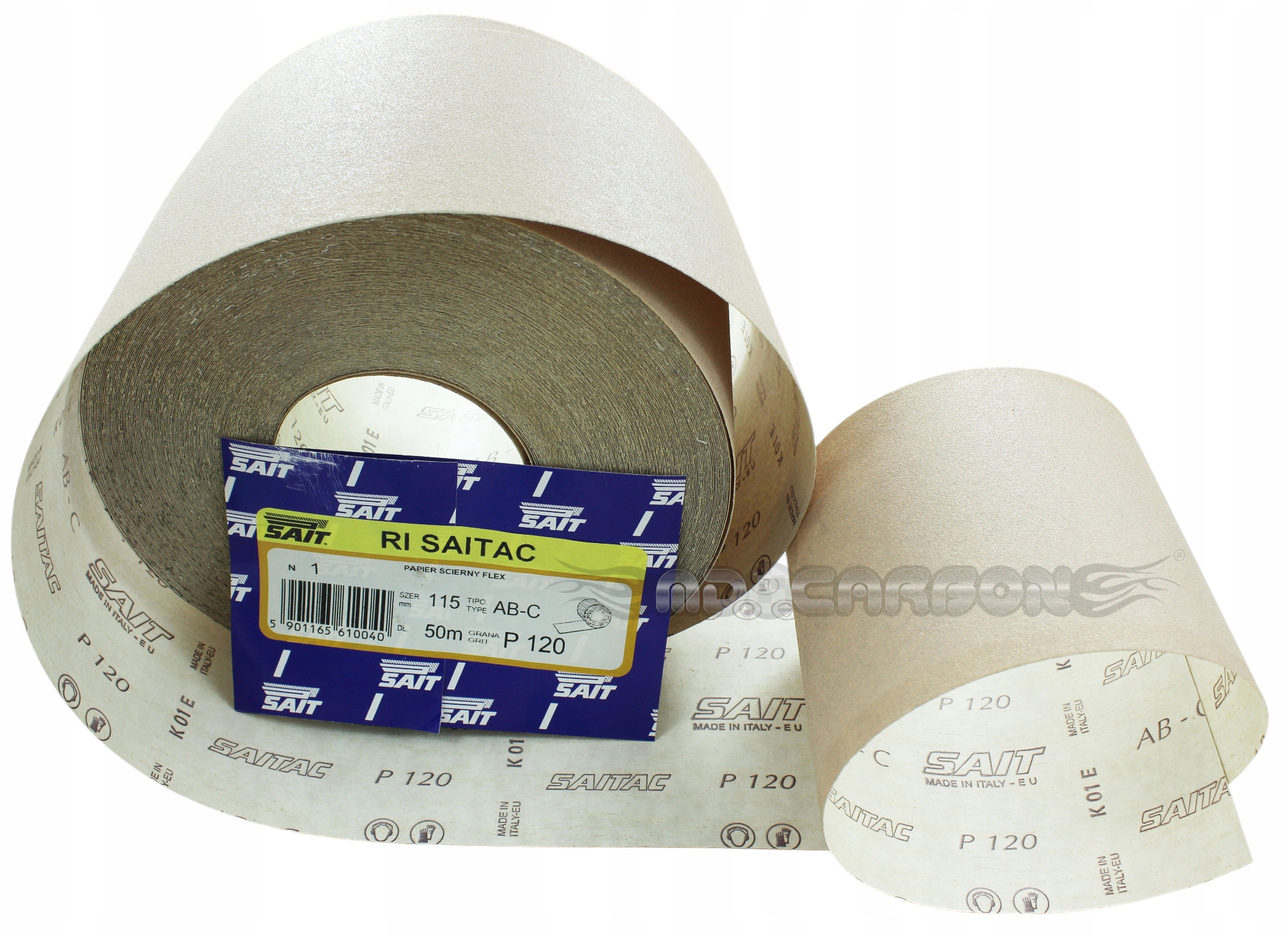 Sait Papier Ścierny P 120 Flex Drewno Metal Szpachla Lakier Gładź 11,5 x1mb