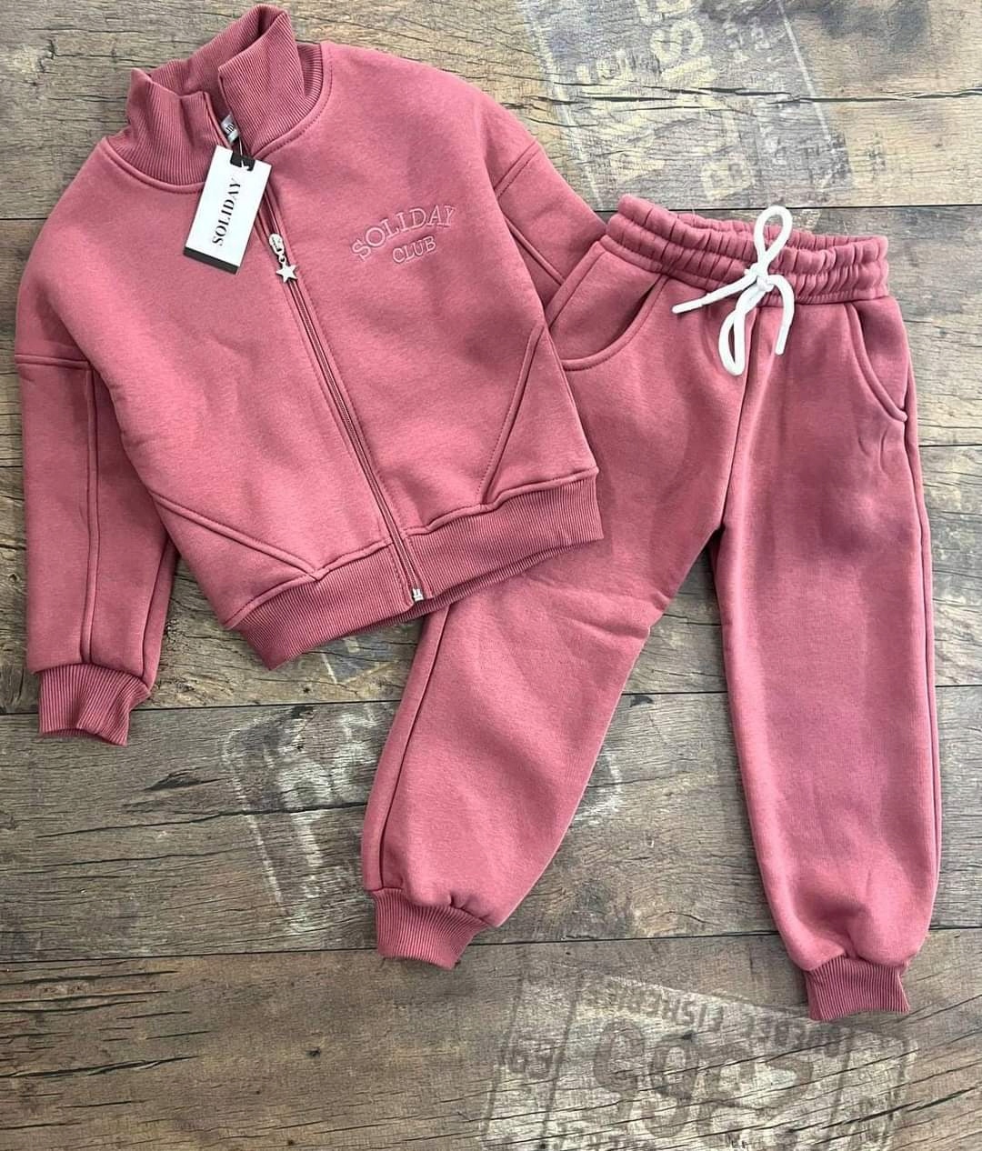 Dresy dla dziewczynek ocieplane bluza na zamek stójka komplet oversize 116 Marka Inna marka