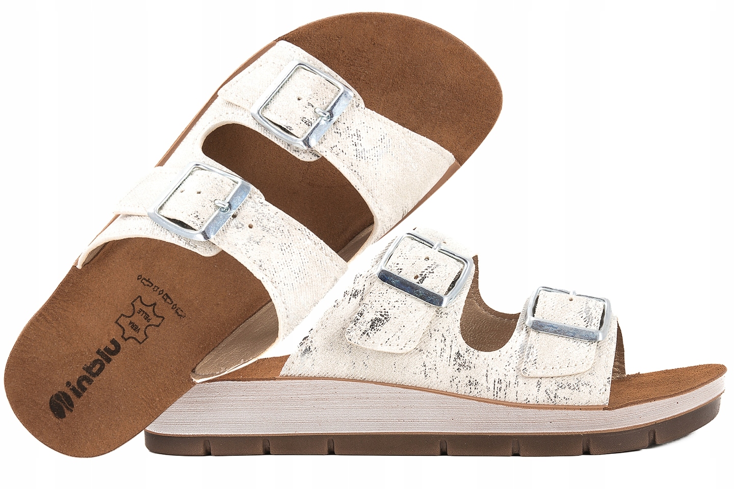 Inblu CP-50 Klapki Letnie Damskie Komfort Skórzana Wkładka Pu 39 Biały