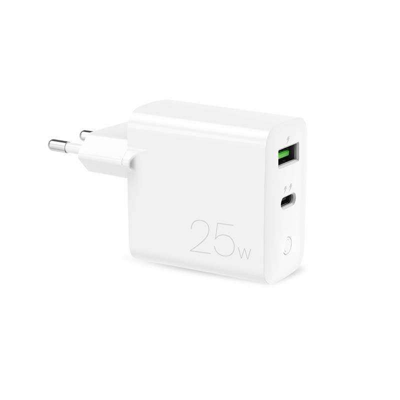 Síťová nabíječka Puro 25W Power Delivery Usb-a Usb-c bílá