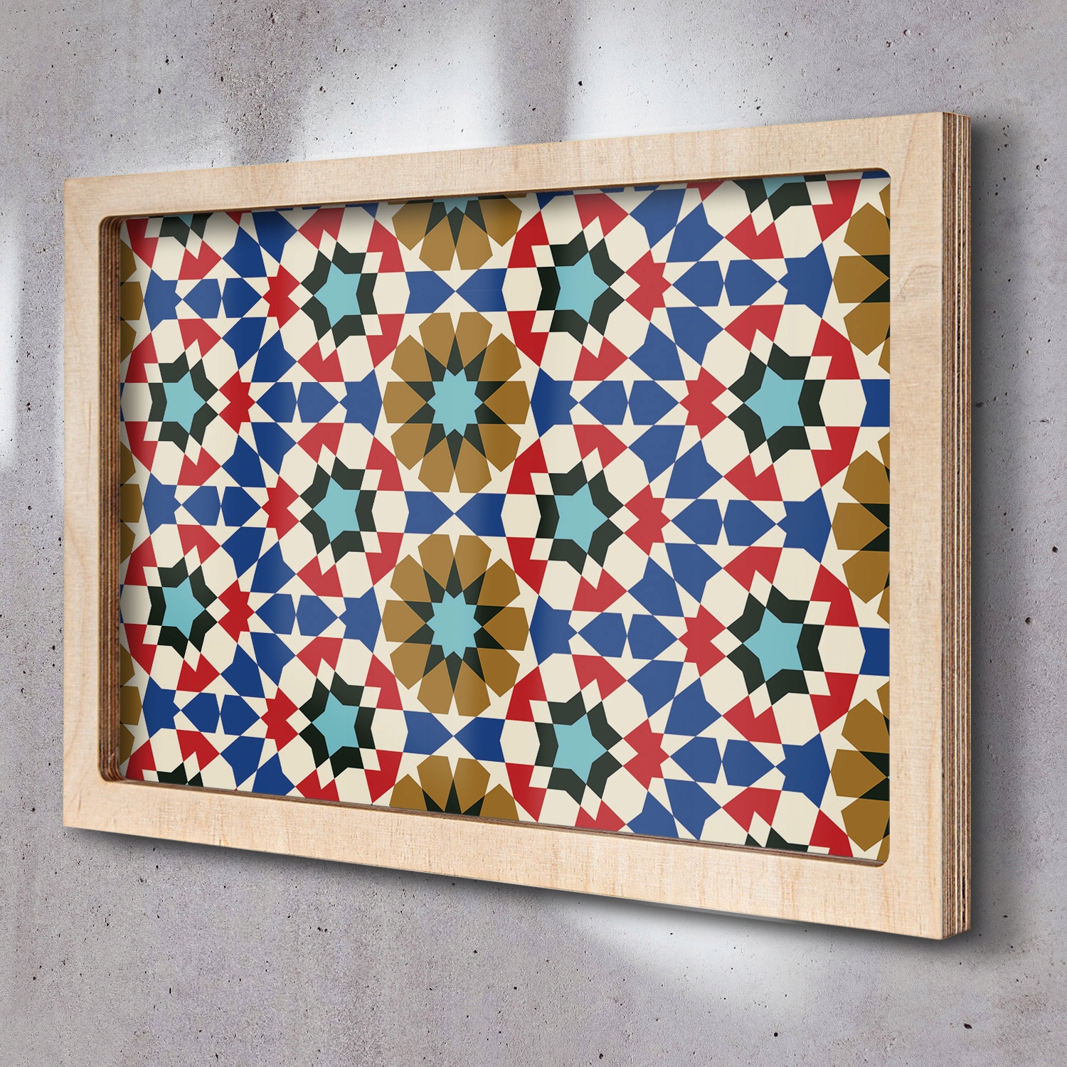 Obraz s dřevěným rámečkem Mozaika geometrie 65x45