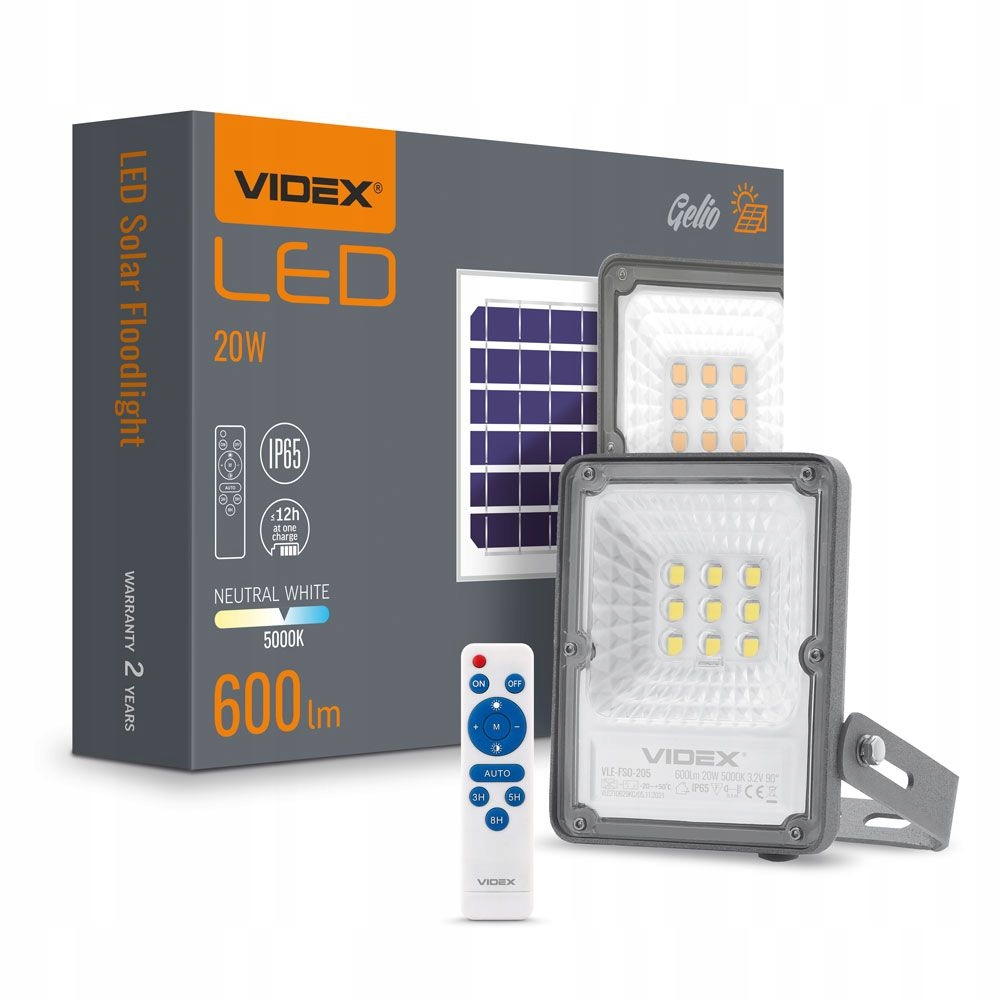 

Naświetlacz Solarny Lampa Led Halogen 20W Pilot