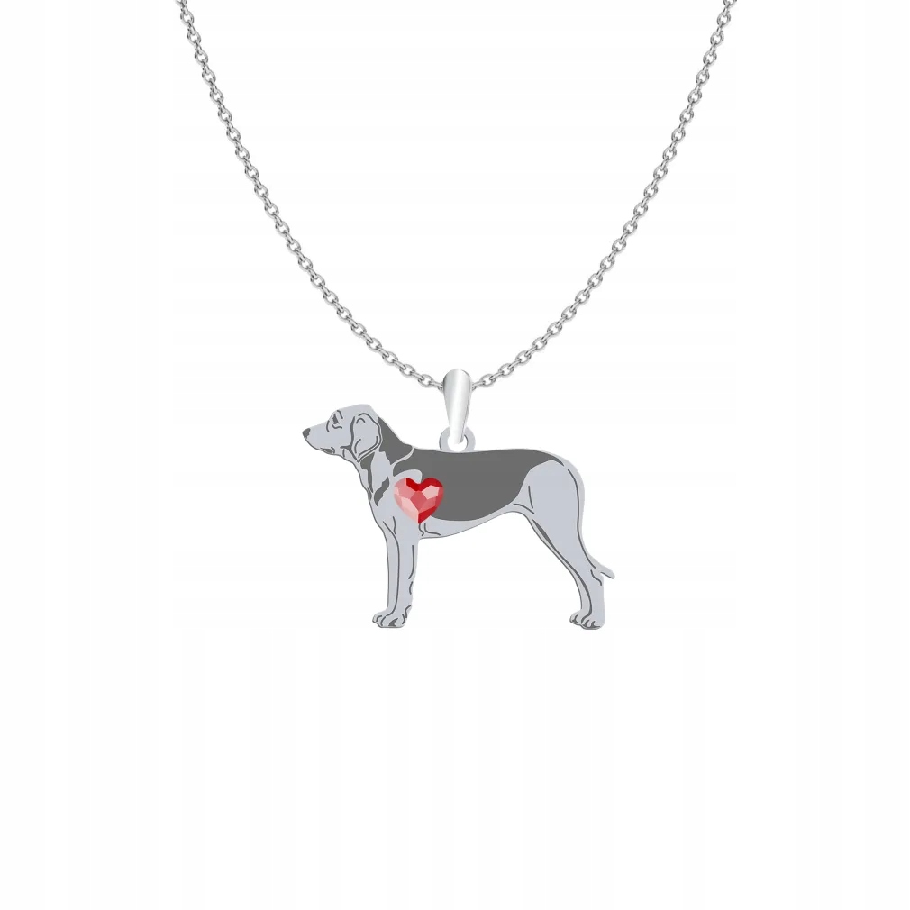 Stříbrný náhrdelník s polským ohařem 925 Řetízek Žena Dárek Dedikace