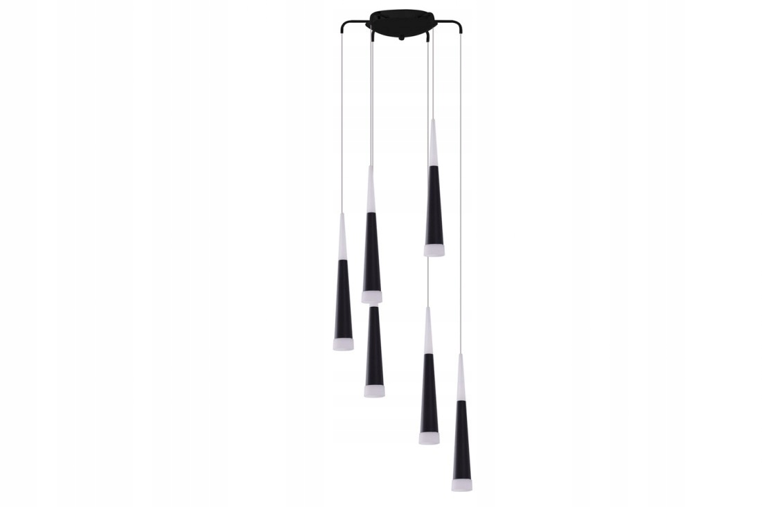 Lustr s prodlouženým kuželovitým tvarem a mléčnými detaily Brina salon