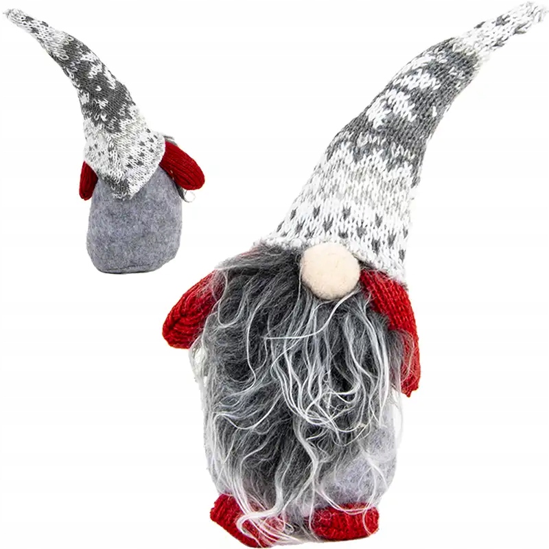 

Skrzat świąteczny stojący gnom z czapką 22cm
