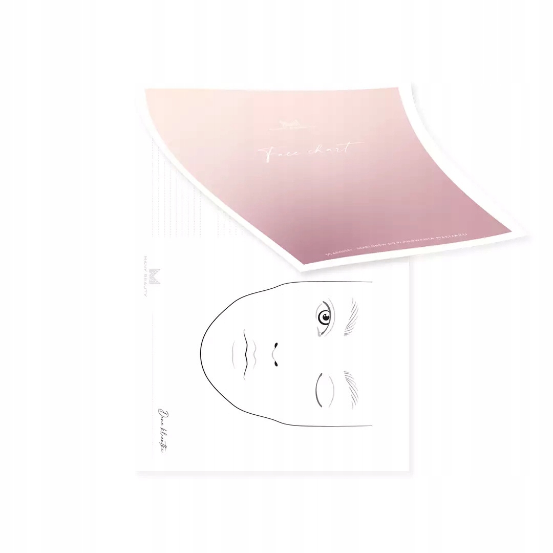 Face Chart 50 arkuszy szablonów do makijażu poziom