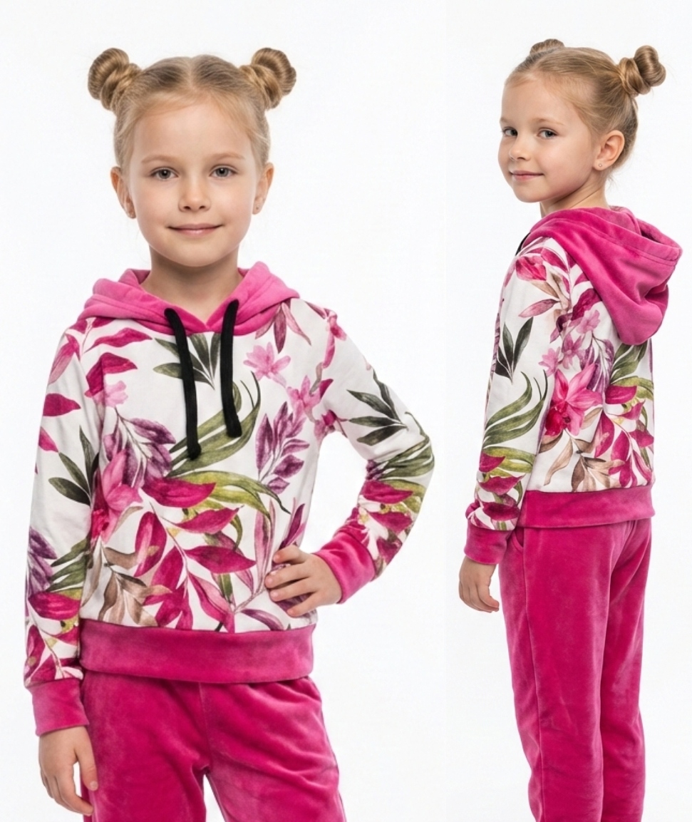 Dres Dziewczęcy 104 Sportowy Welur bluza spodnie Komplet welurowy zestaw