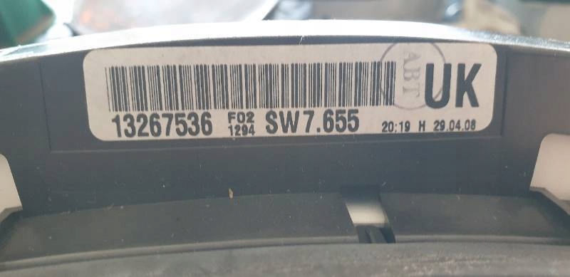 clock dials 13267536UK OPEL ASTRA H EUROPA