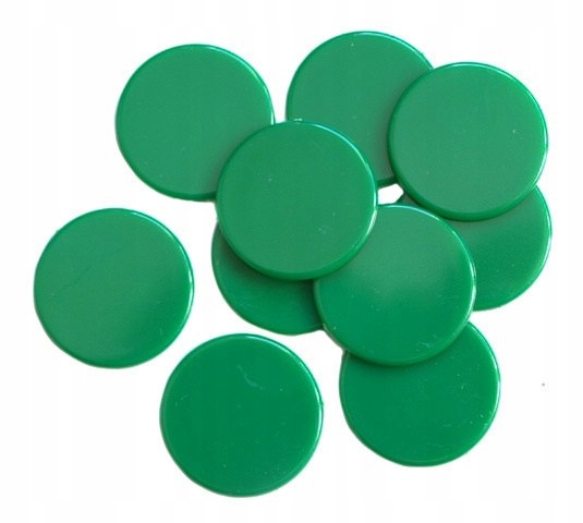 

Żetony 22x1,7 mm zielone 10 szt. liczniki