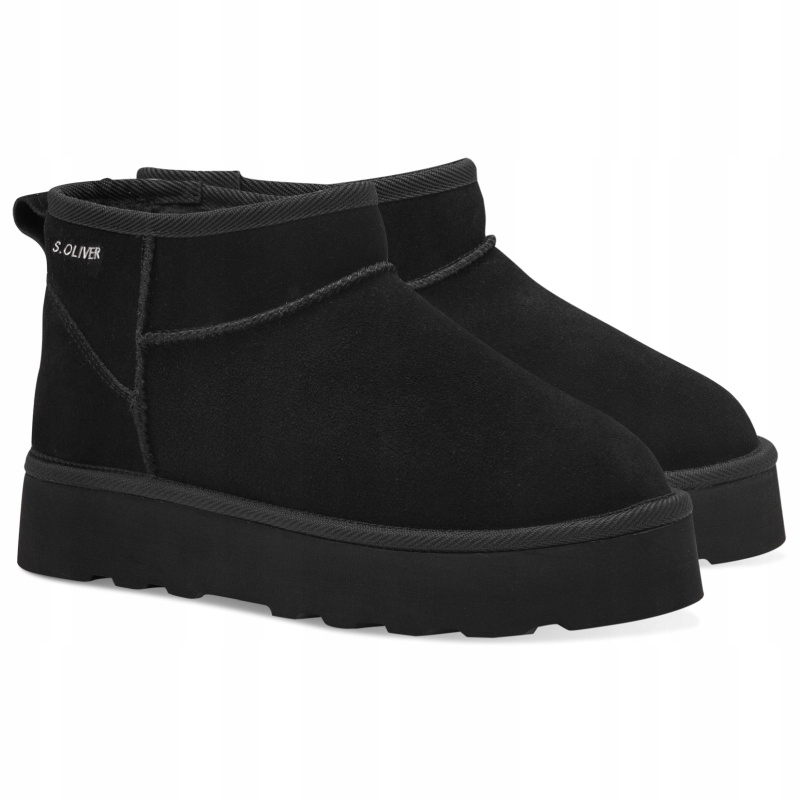 Dámské sněhule s kožešinou s.Oliver 5-26352-41 001 Black černé VEL.41