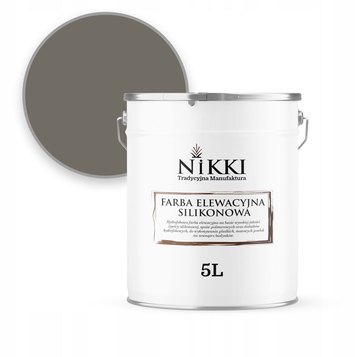 Fasádna Farba 5 L Šedá Tmavá Teplá Odolná Voči Uv Zelenaniu