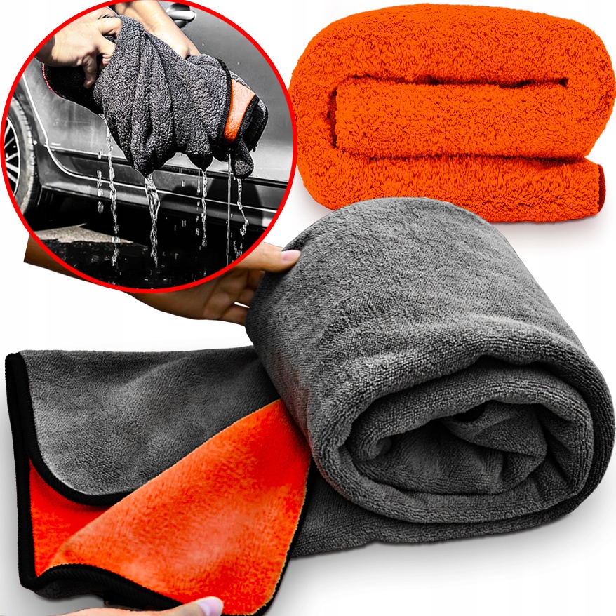 Ręcznik Mikrofibra 60X90 Pomarańczowy do osuszania auta samochodu lakieru