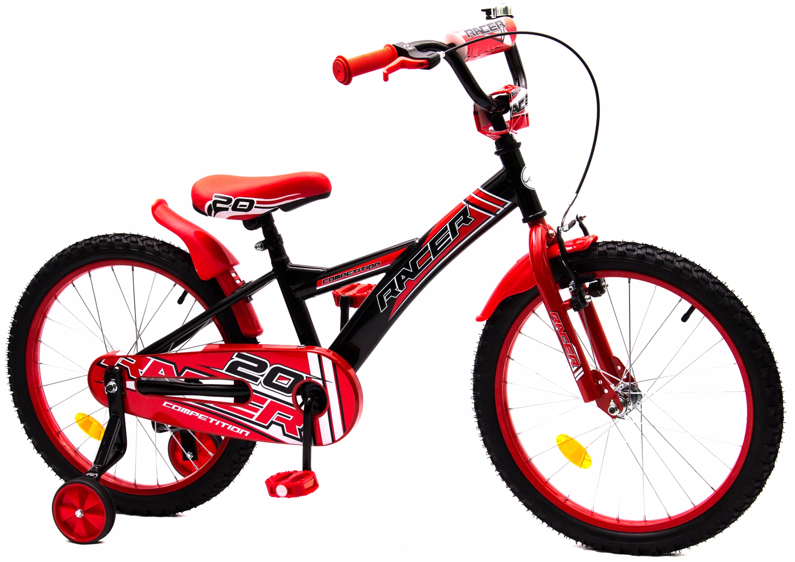 Rower Dziecięcy Rowerek Racer 20 Czarno-Czerwony