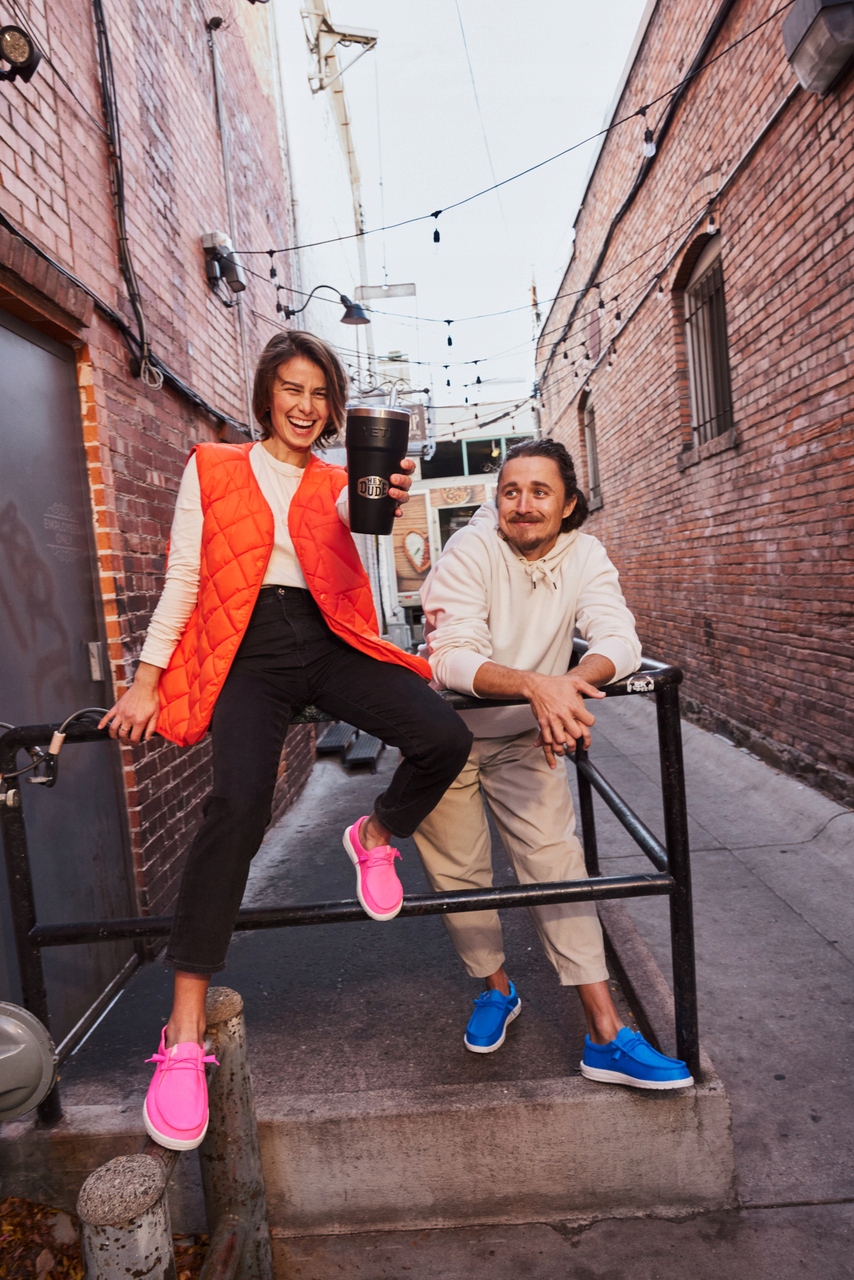 Męskie Lekkie Mokasyny Buty Półbuty Wsuwane HeyDude Wally Stretch Canvas 48 Materiał wkładki tkanina