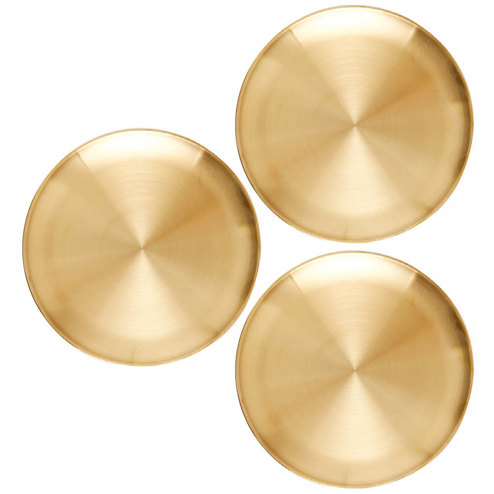 3 SZT. WIELOFUNKCYJNE METALOWE TALERZE W STYLU KOREAŃSKIM