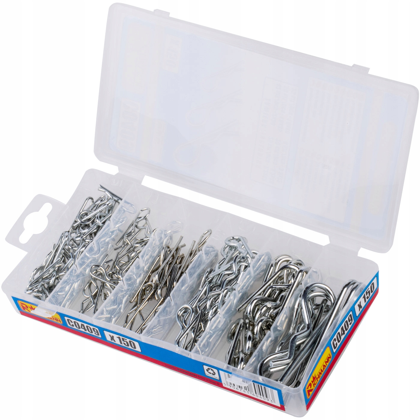 C0409 KOMPLET ZAWLECZEK SPRĘŻYNOWYCH 150 SZT RICHM