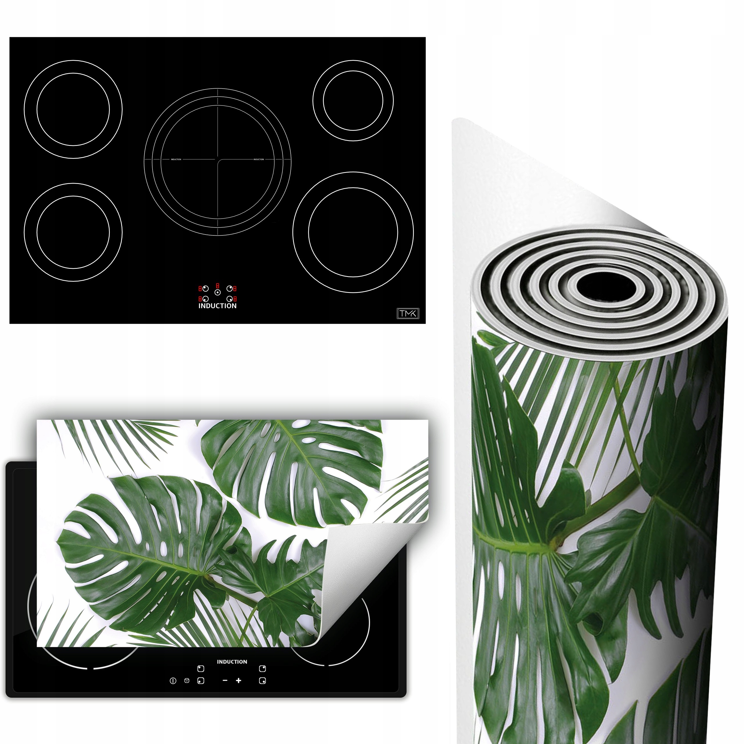 Vinylová Podložka Na Ochranu Kuchyňské Desky 90x52 zelená Monstera