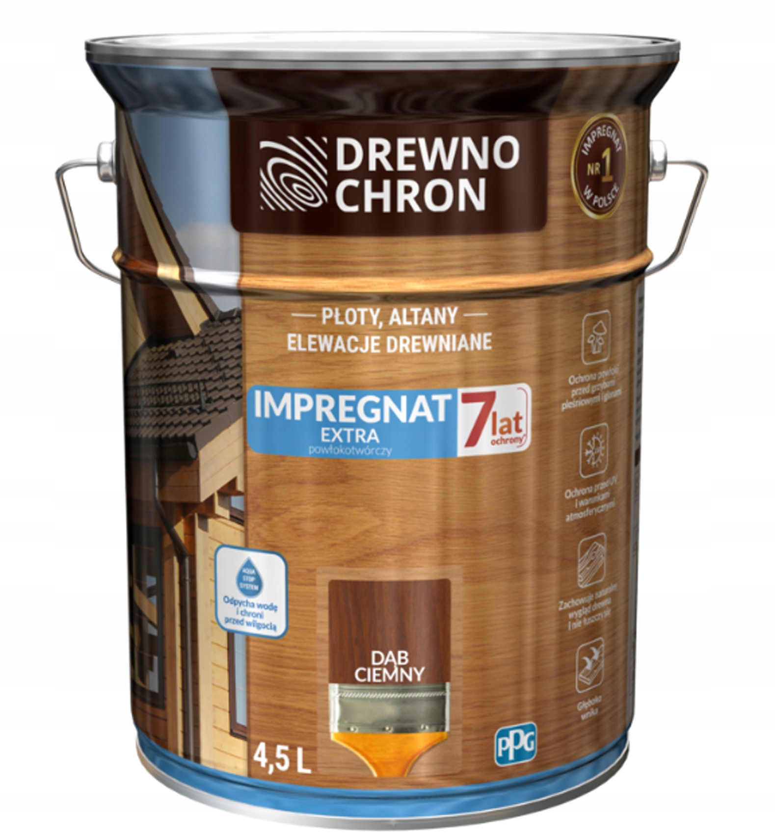 Drewnochron impregnat extra Dąb ciemny 4,5L