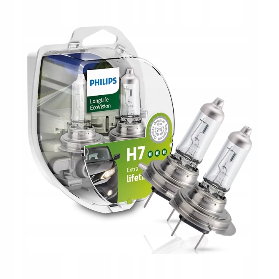 Philips żarówki H7 12V 55W LongLife EcoVision komplet 2szt 12972LLECOS2