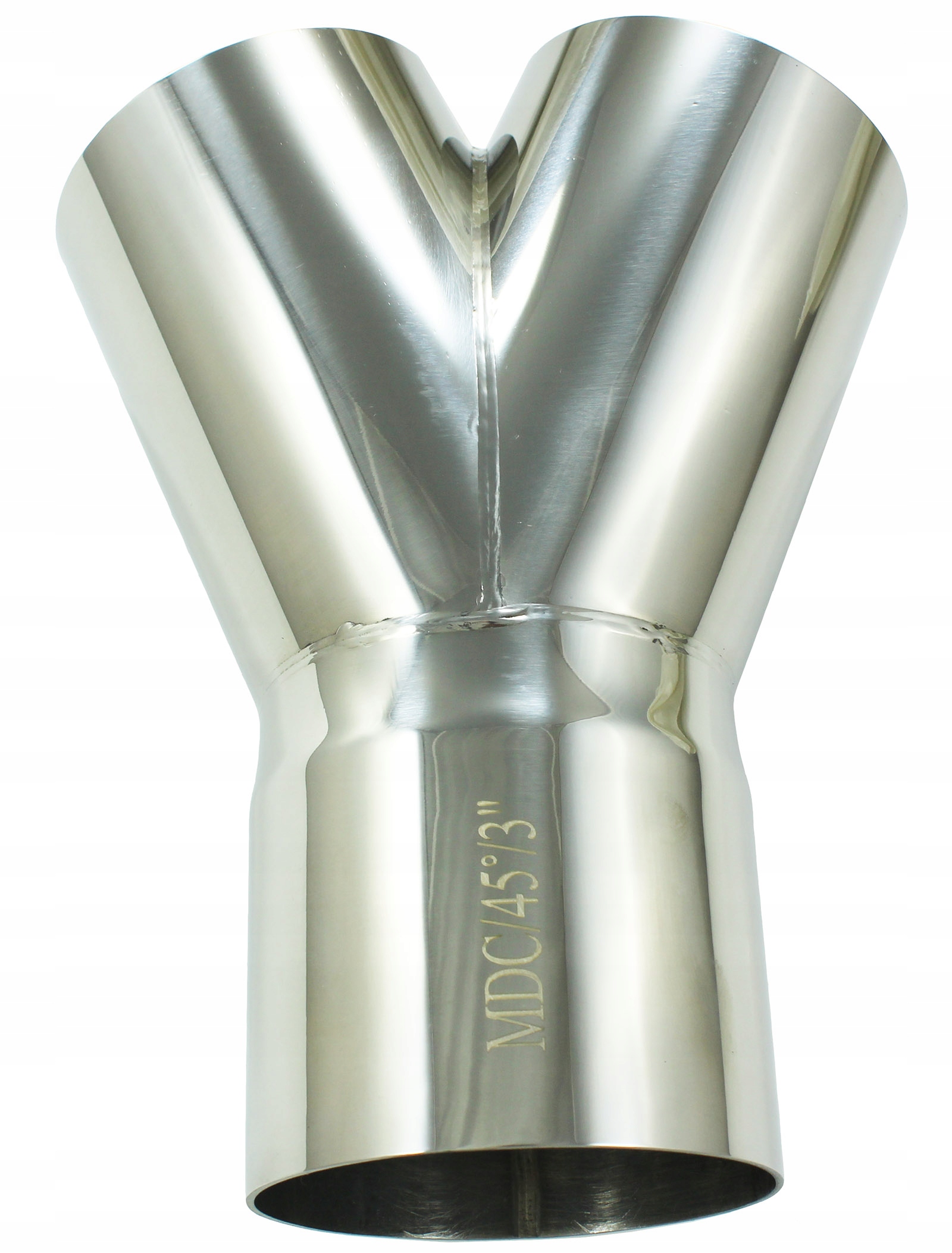 MDC Y-pipe T-rozdělovač výfuku 45 stupňů 76 76 mm 3'' Nerezová ocel 304SS