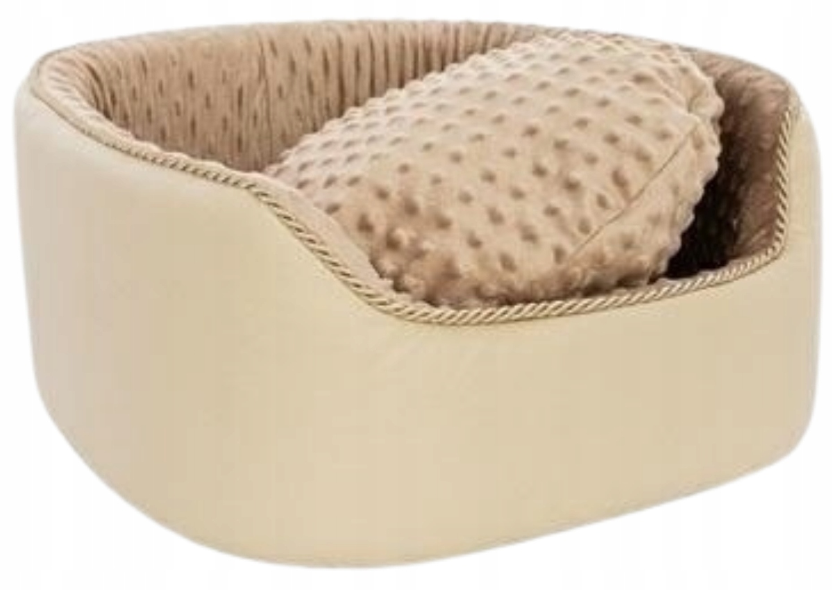 Bimbay Pohovka Pelíšek pro psa s ozdobným provázkem č. 55 x 24 cm béžová