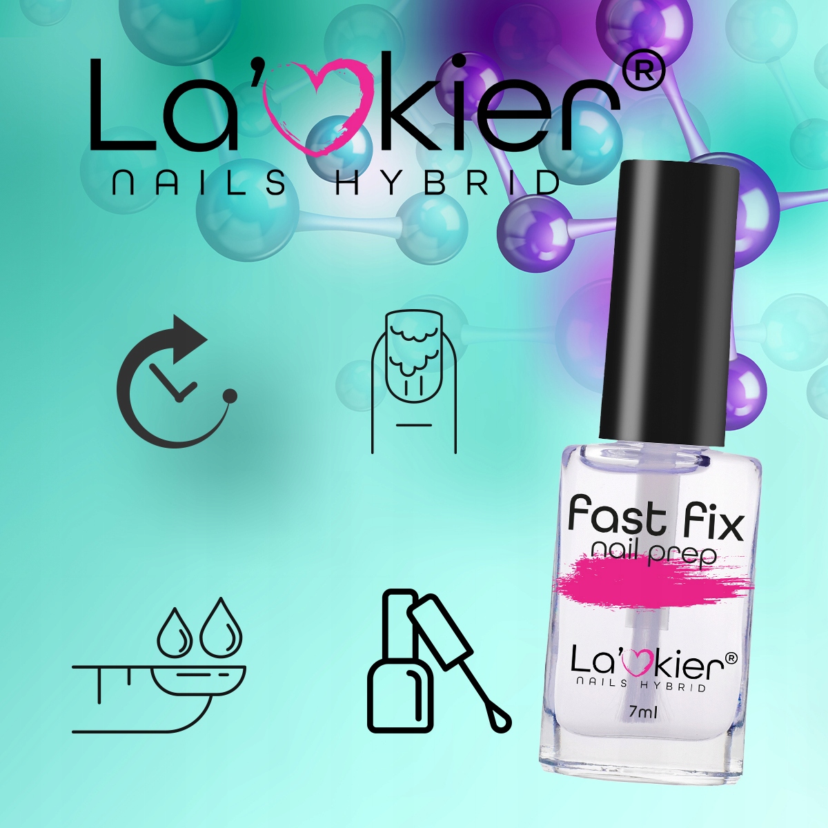 La'kier FAST FIX niweluje zapowietrzenia paznokci Zakres pojemności 0-49 ml