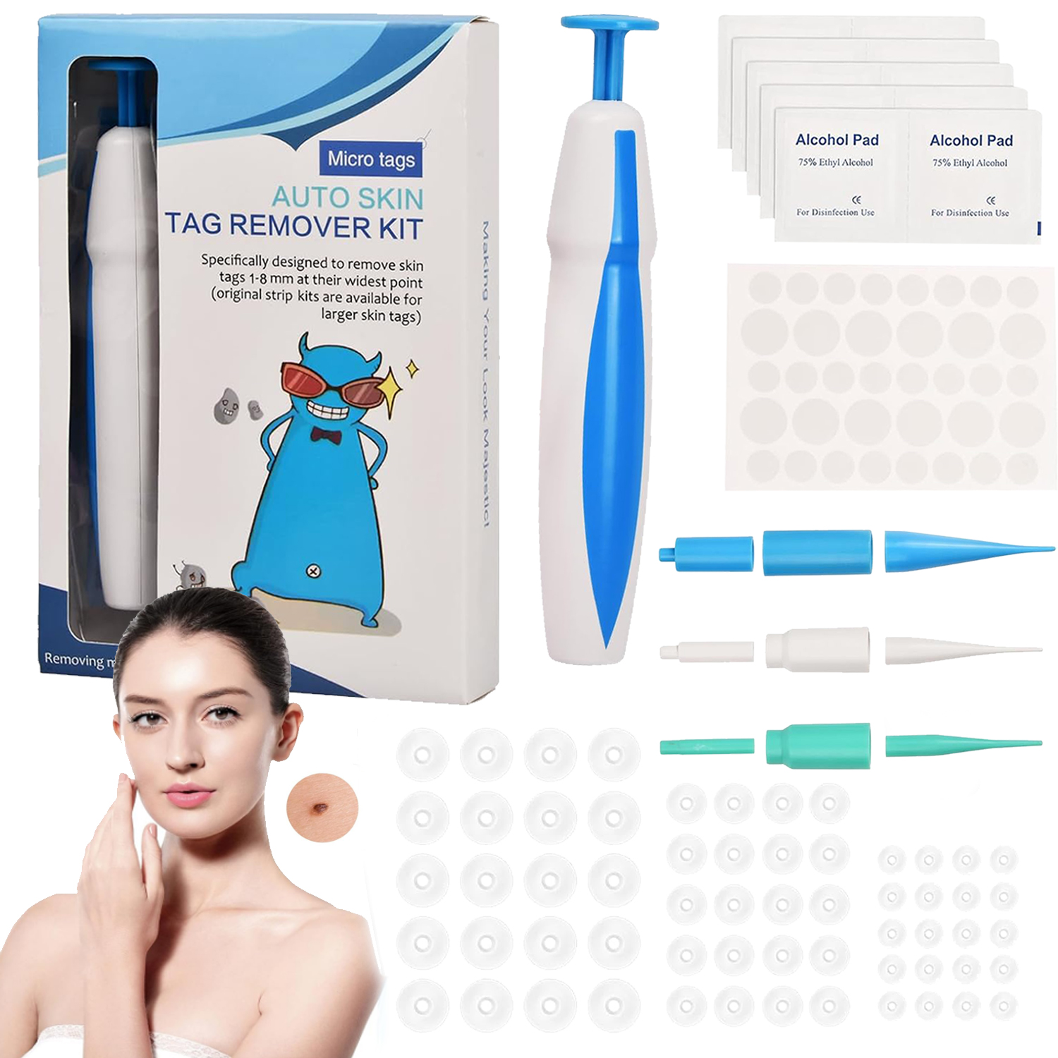 2 v 1 Sada na odstraňování kožních bradavic Tag