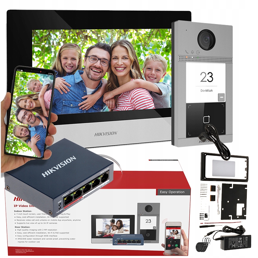 

Wideodomofon Ip PoE Hikvision Furtka Brama Czytnik