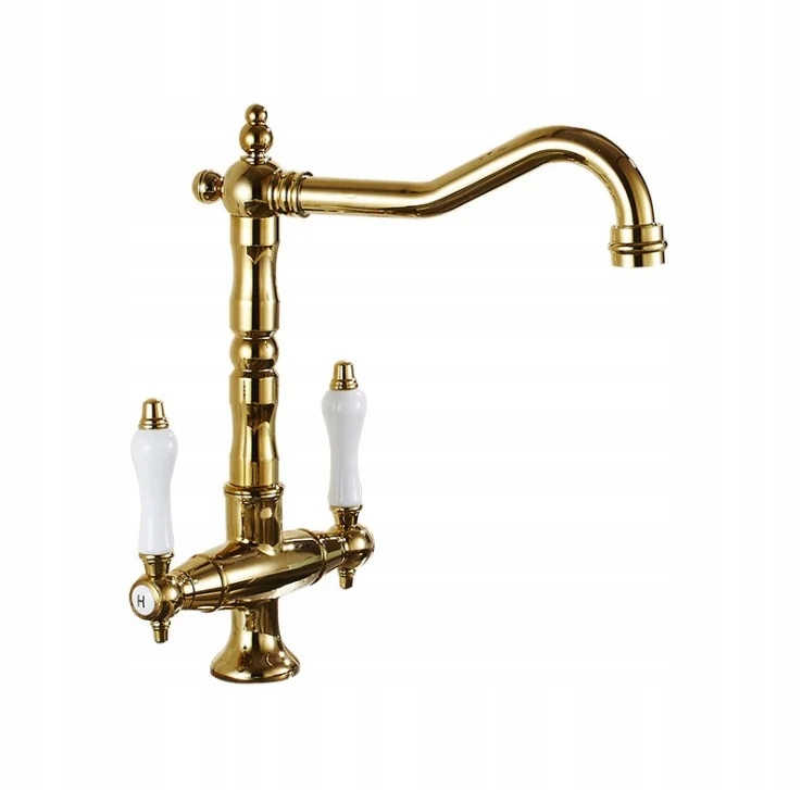 Zlatá kuchynská batéria Old Retro Gold