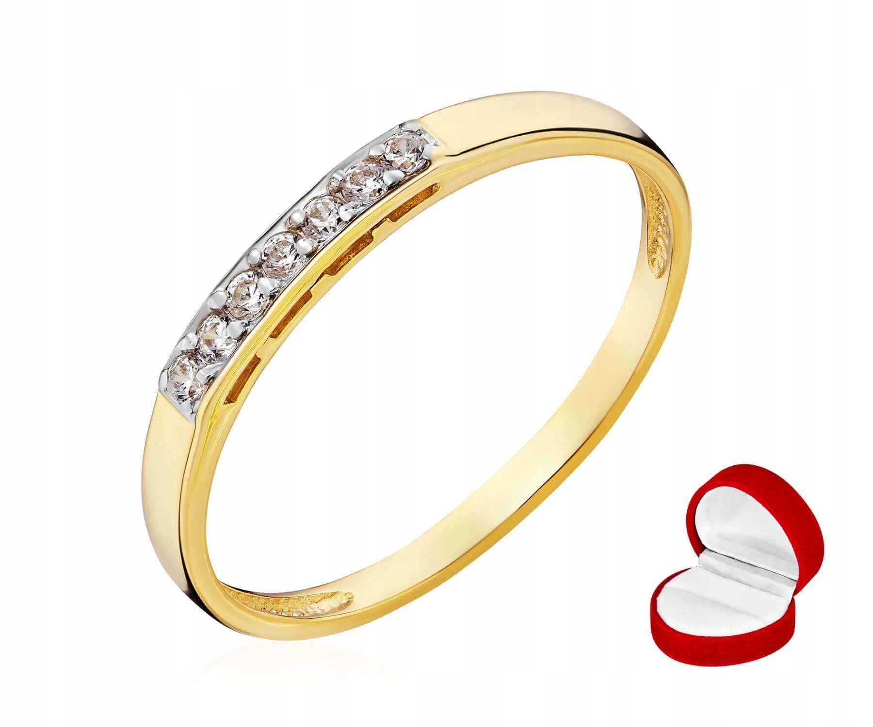 Zlatý Prstýnek 585, Prsten Se Zirkony, Jednoduchý Klasický Vzor VEL.16