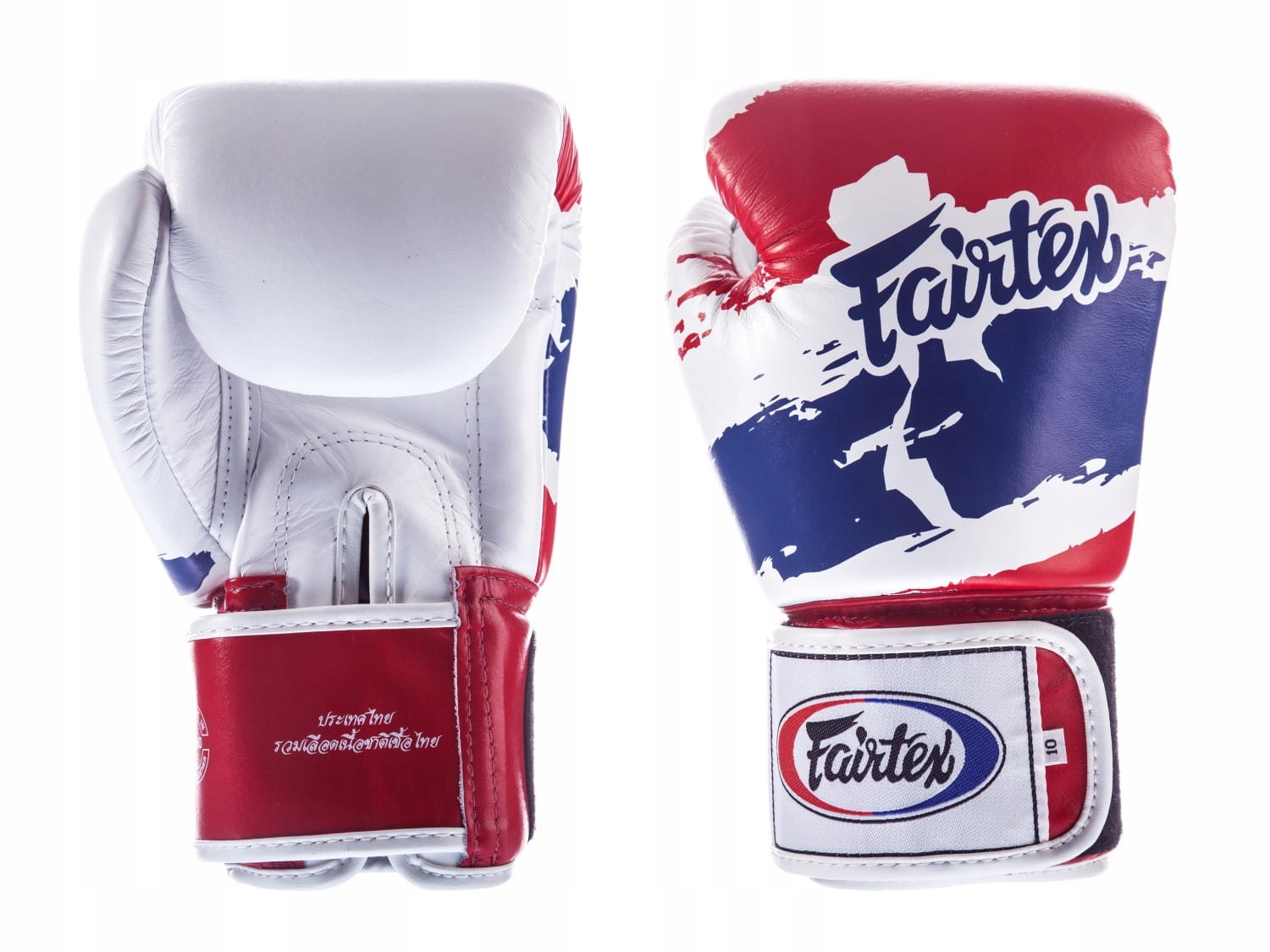 Boxerské rukavice Fairtex BGV1 Thai Flag „Thai Pride“ Bílé Černé 12 O
