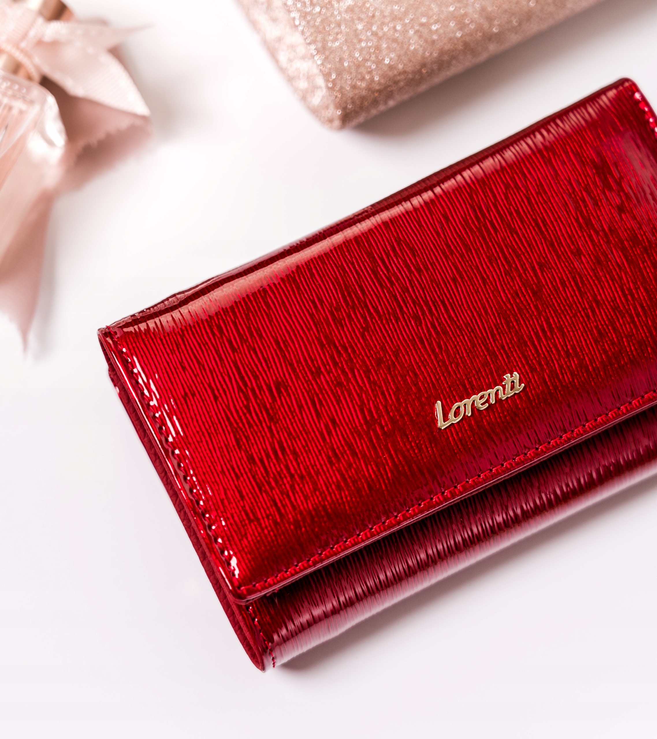 Lorenti elegancki portfel damski skóra lakier RFID Marka Lorenti