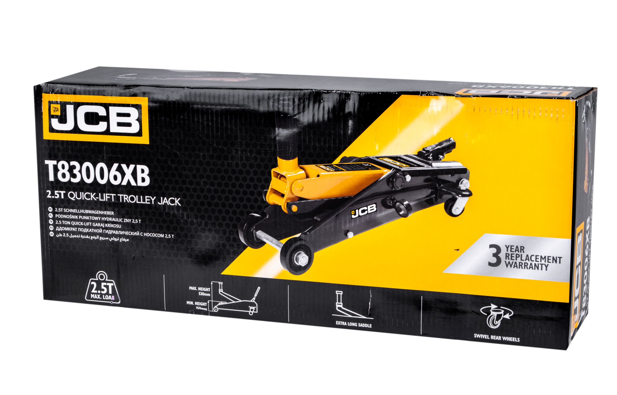 PODNOŚNIK SAMOCHODOWY ŻABA HYDRAULICZNY Z PRZEDŁUŻKĄ LEWAREK JCB 2,5T Udźwig 2500 kg