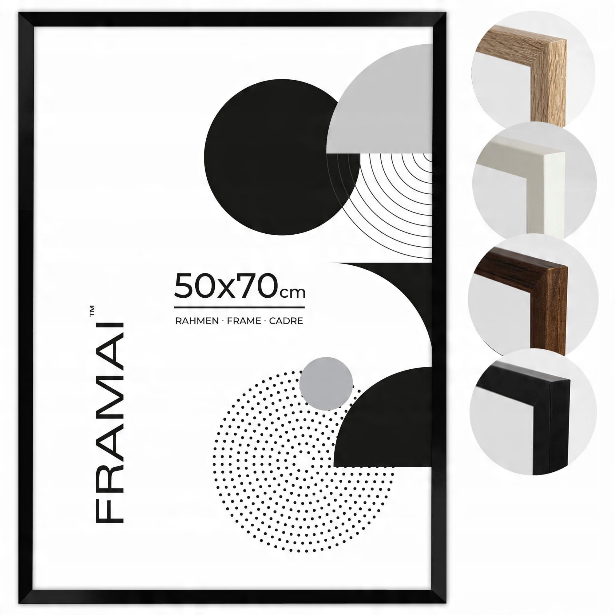 

Czarna ramka na zdjęcia plakaty rozmiarze 50x70 cm