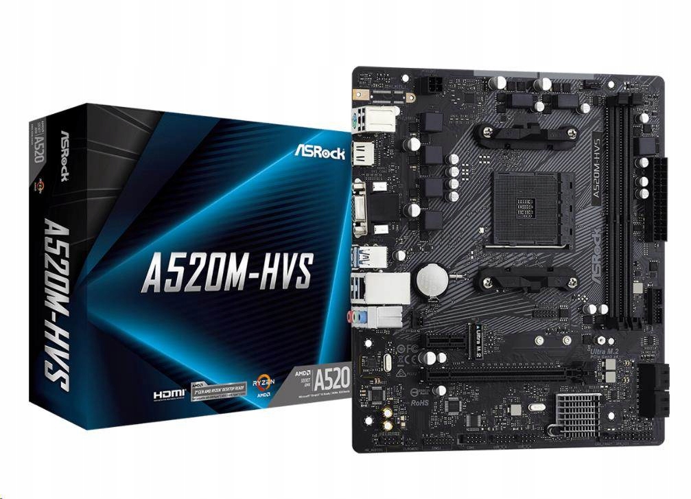 ASRock Mb Sc AM4 A520M-HVS, Amd A520M, 2xDDR4, Hdmi A520M-HVS