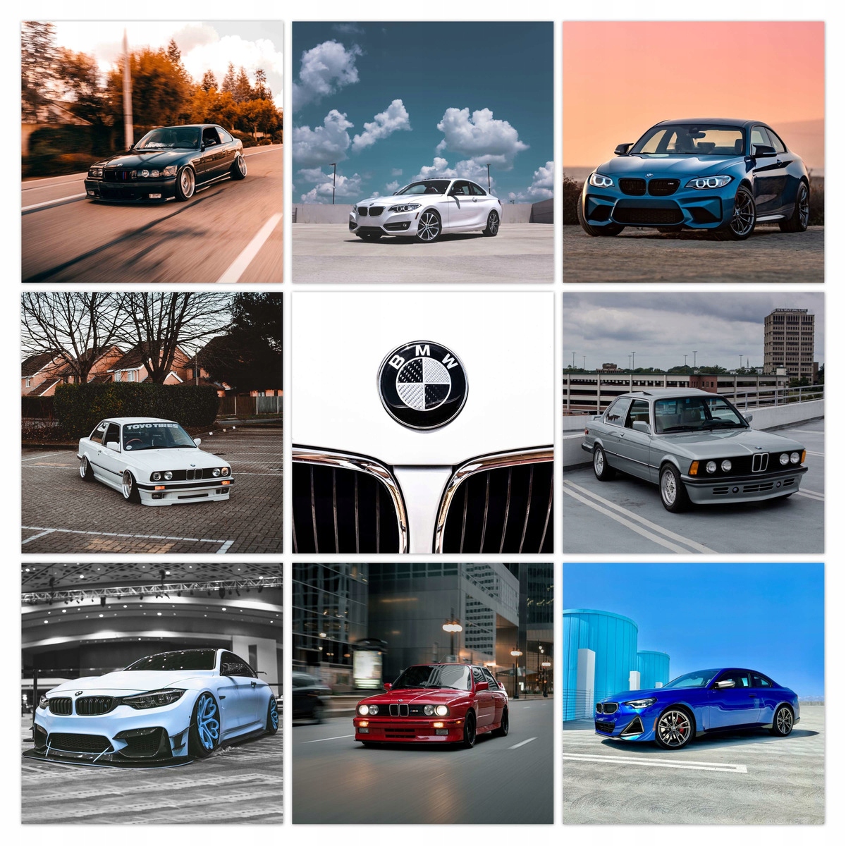 Sada plagátov 9x60x60 Mix Autá Bmw