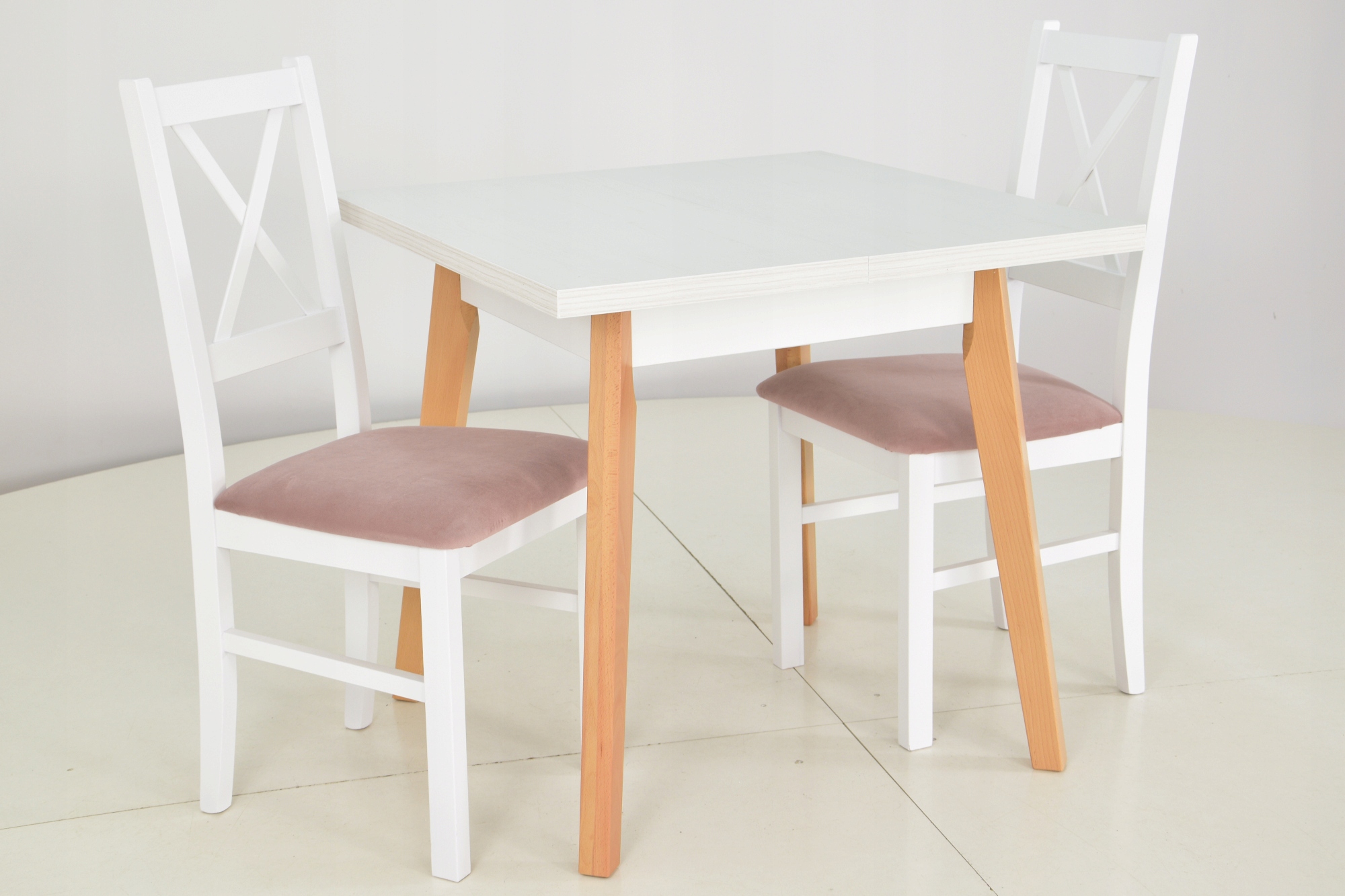 Stół rozkładany do salonu + 2 krzesła MAŁY ZESTAW Długość stołu 80 cm