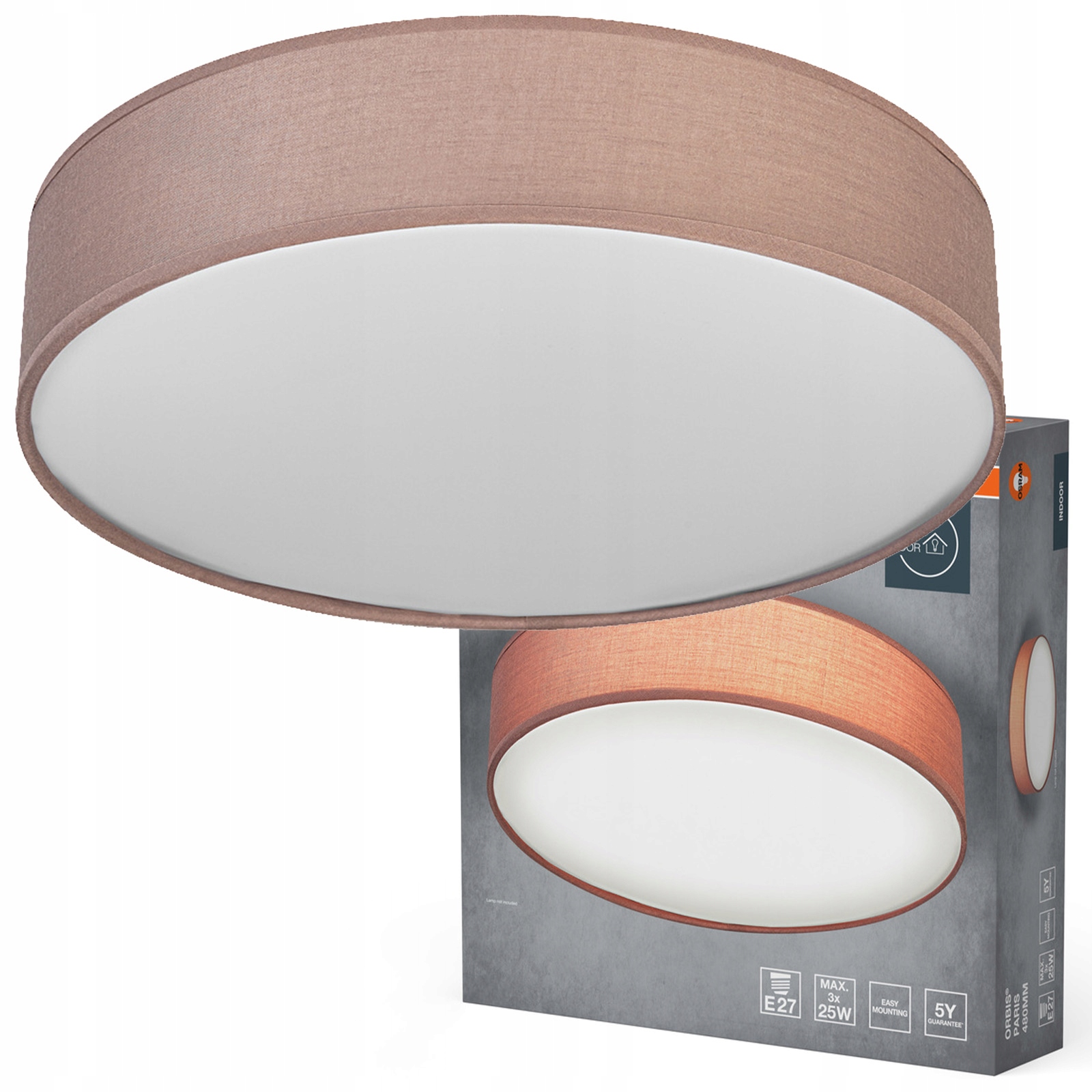 Stropné Svietidlo 3x E27 hnedé Orbis Osram
