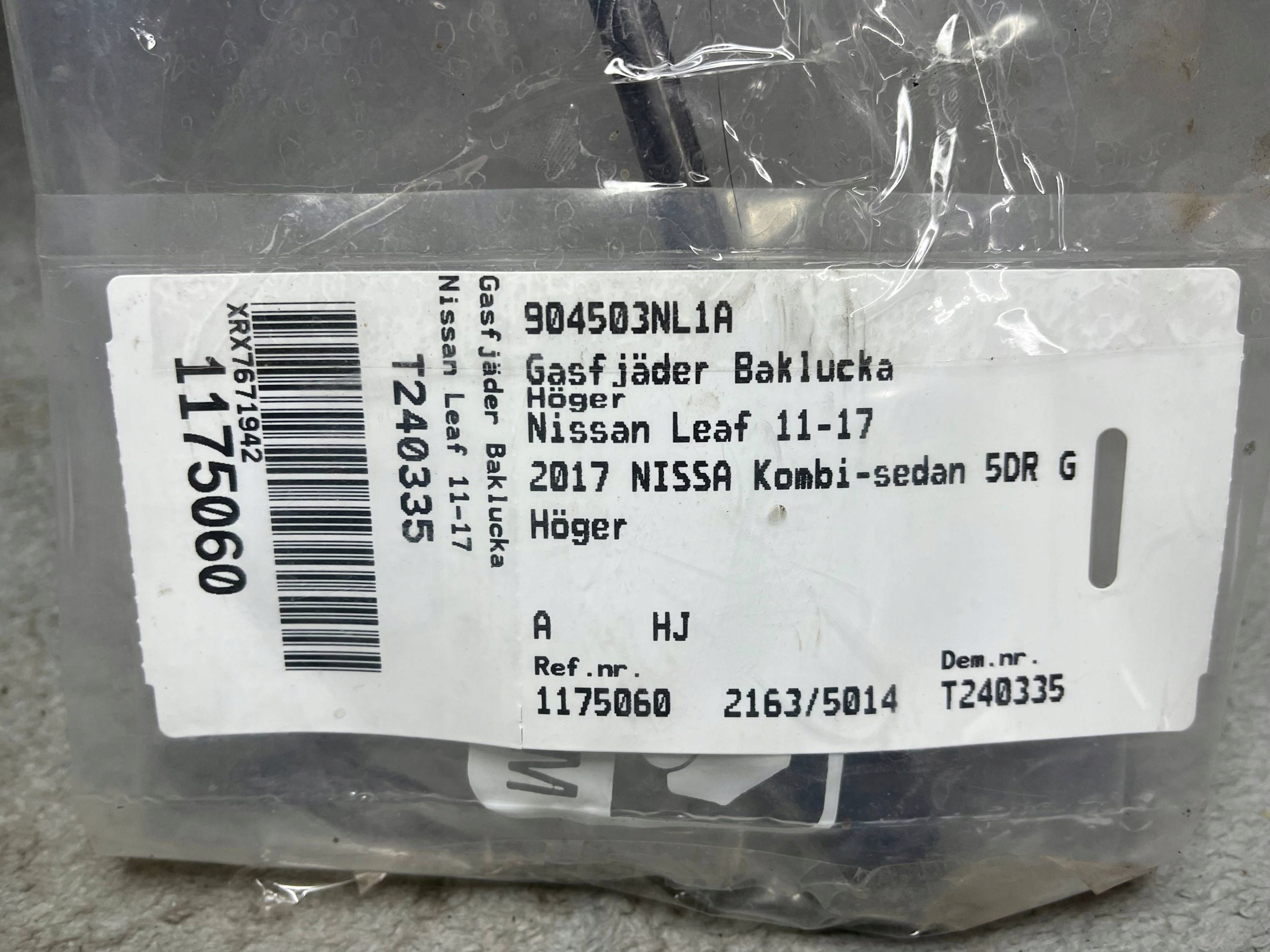 damper bonnet boot Nissan Leaf and 904503NL1A ORG