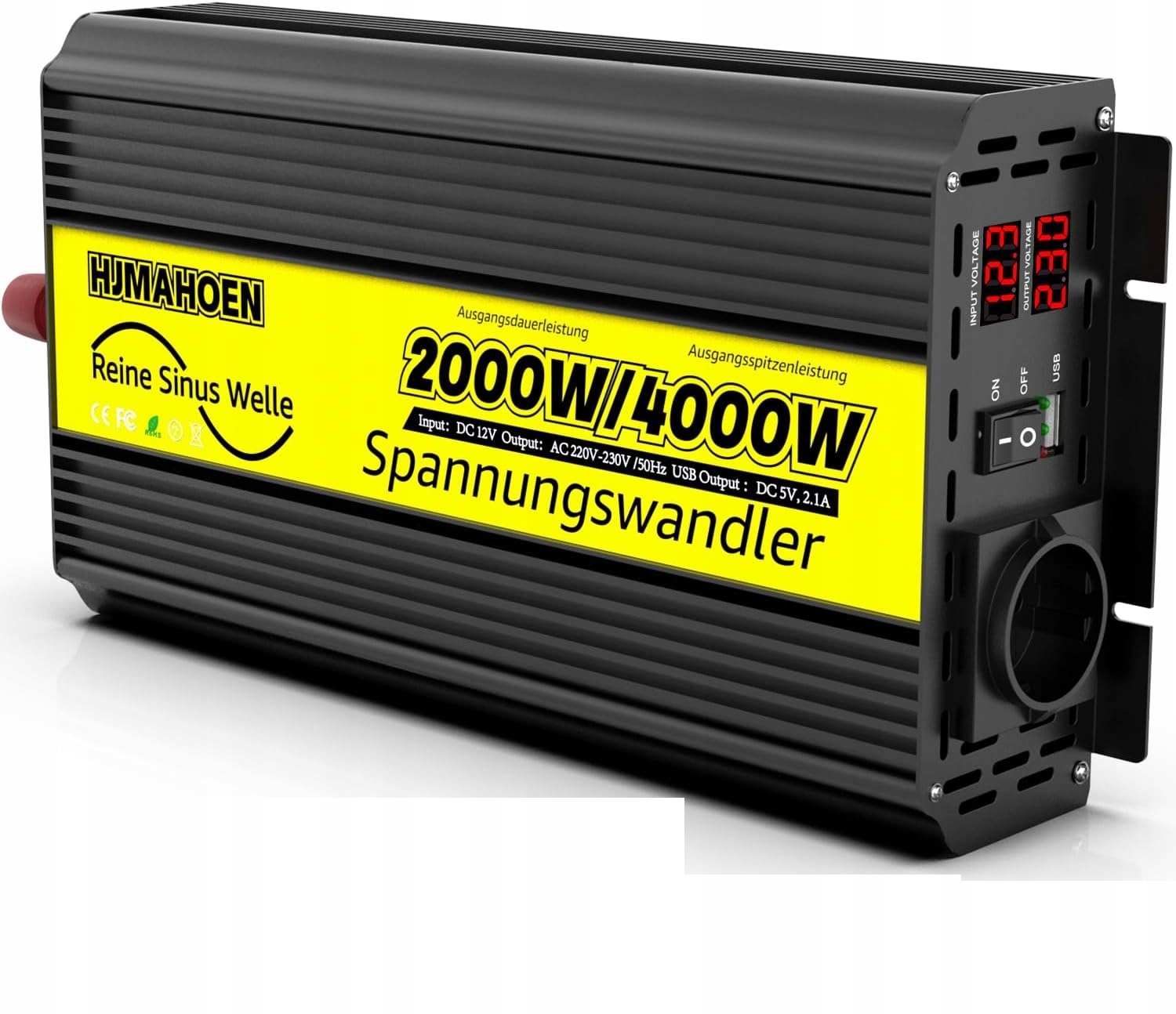 FALOWNIK INWERTER PRZETWORNICA CZYSTY SINUS NAPIĘCIA 12V NA 230V 2000/4000W