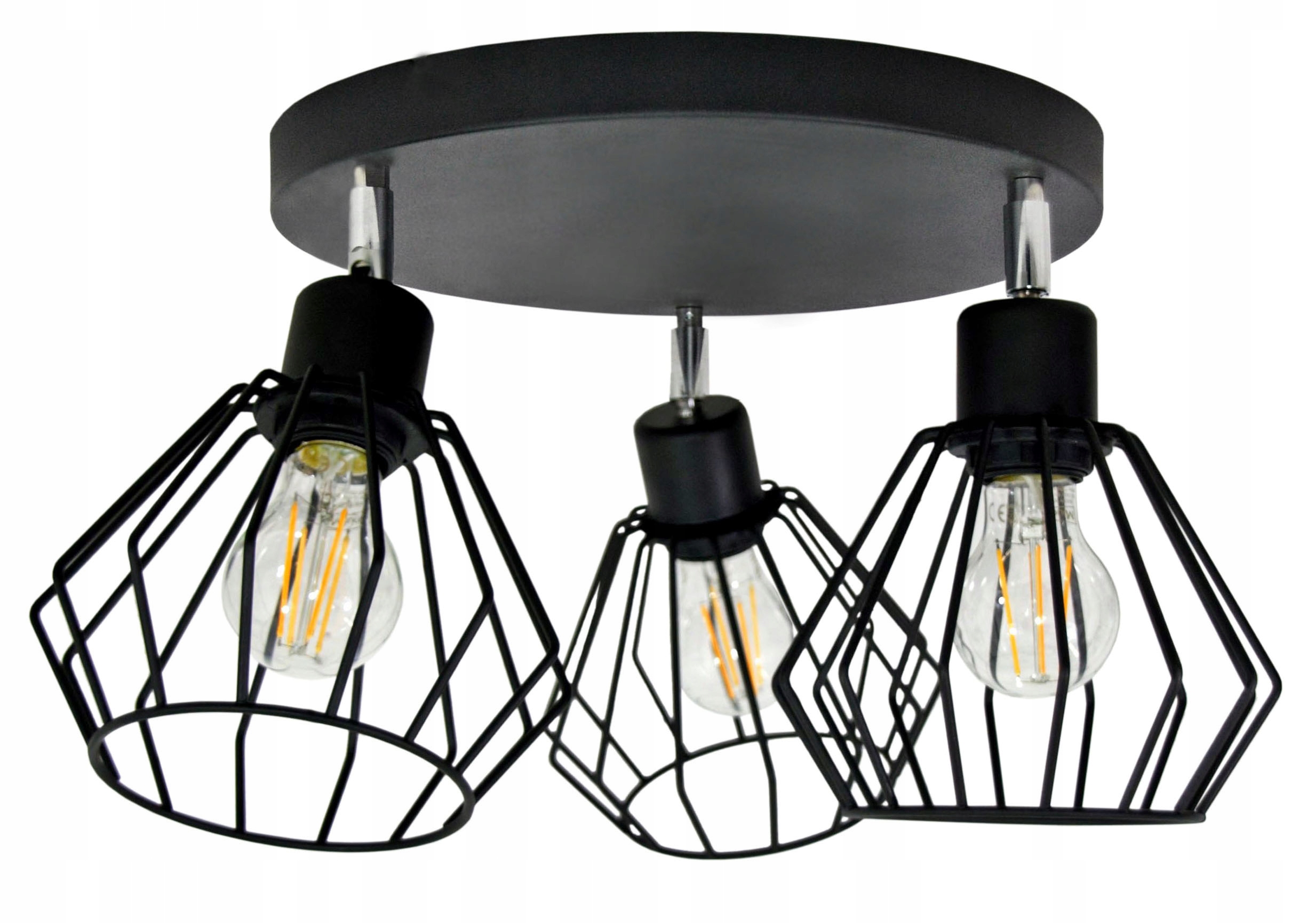 LAMPA PLAFON ŻYRANDOL LED regulowany DRUTI CZARNY Kolor czarny