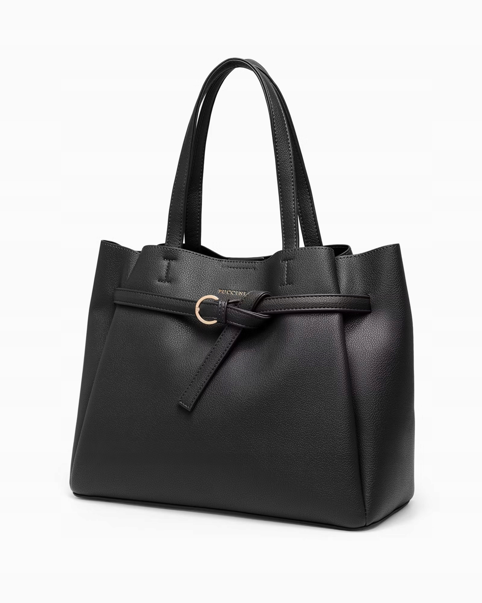 Černá shopper kabelka Puccini BK2251030D-1 velká A4 přes rameno, ekokůže
