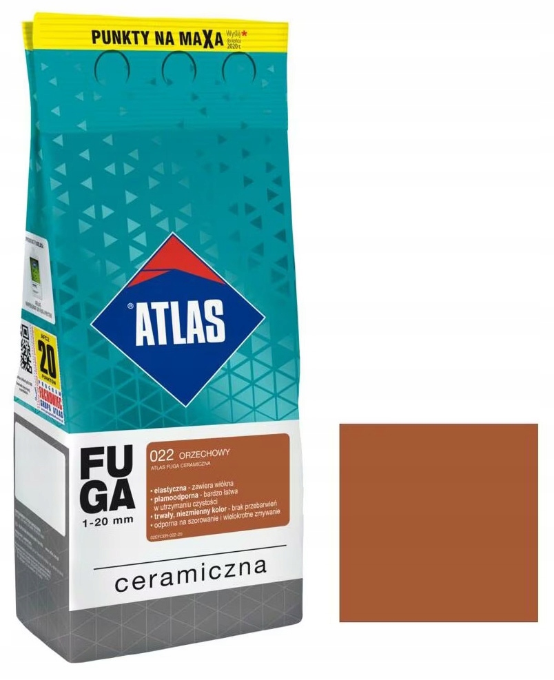 FUGA CERAMICZNA ATLAS 5kg *022* ORZECHOWY PO TERMINIE