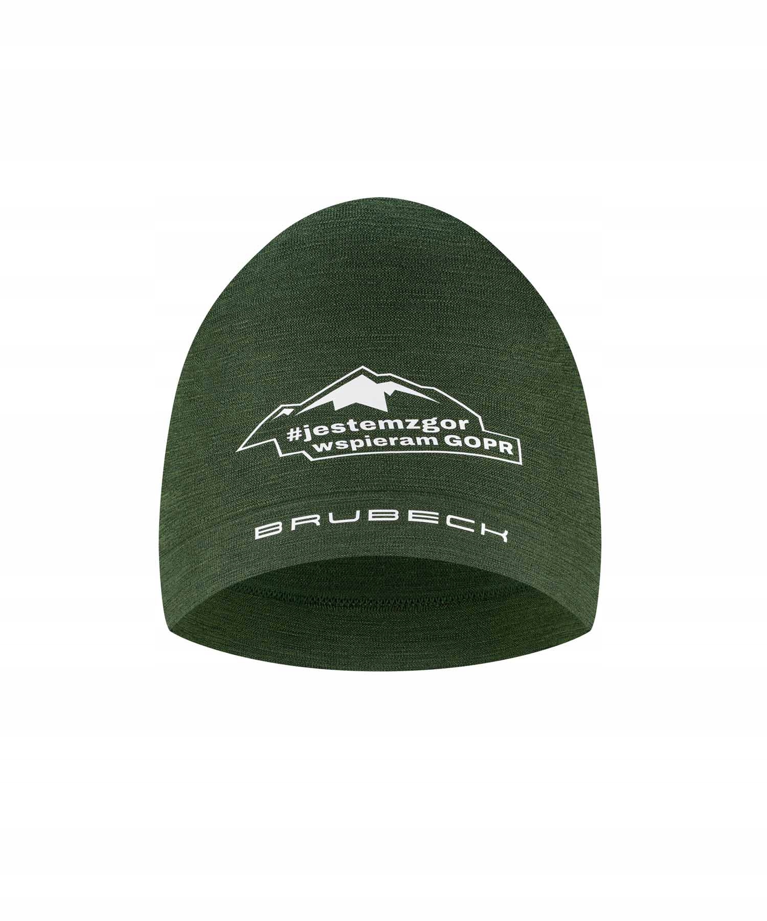 Czapka wełniana merino Brubeck #jestemzgor #wspieramgopr zielony S/m