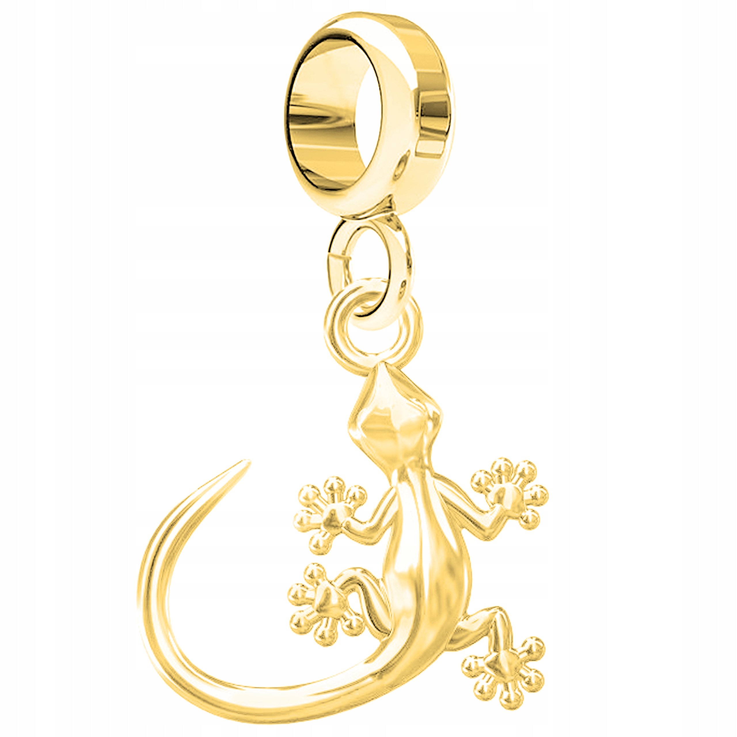 Charms Zlatý ještěr Gad Zvíře Kameleon Varan Ještěr Stříbro 925