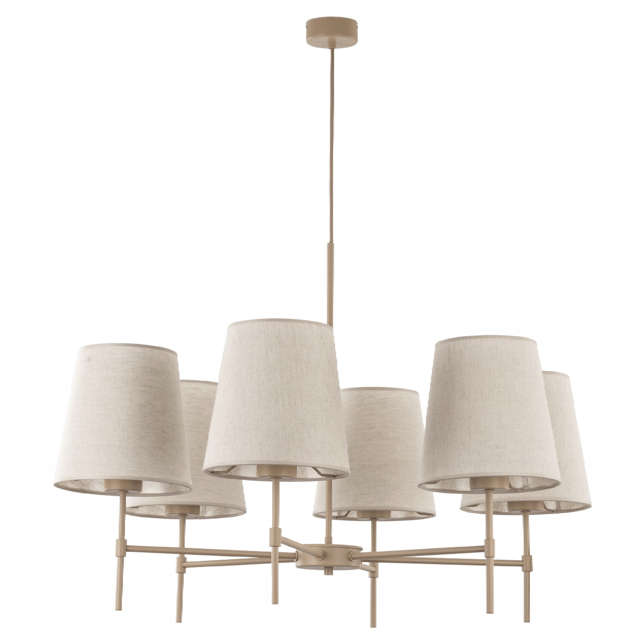 Tk Lighting Lampa wisząca beżowa, lniane klosze do klasycznego salonu 11167