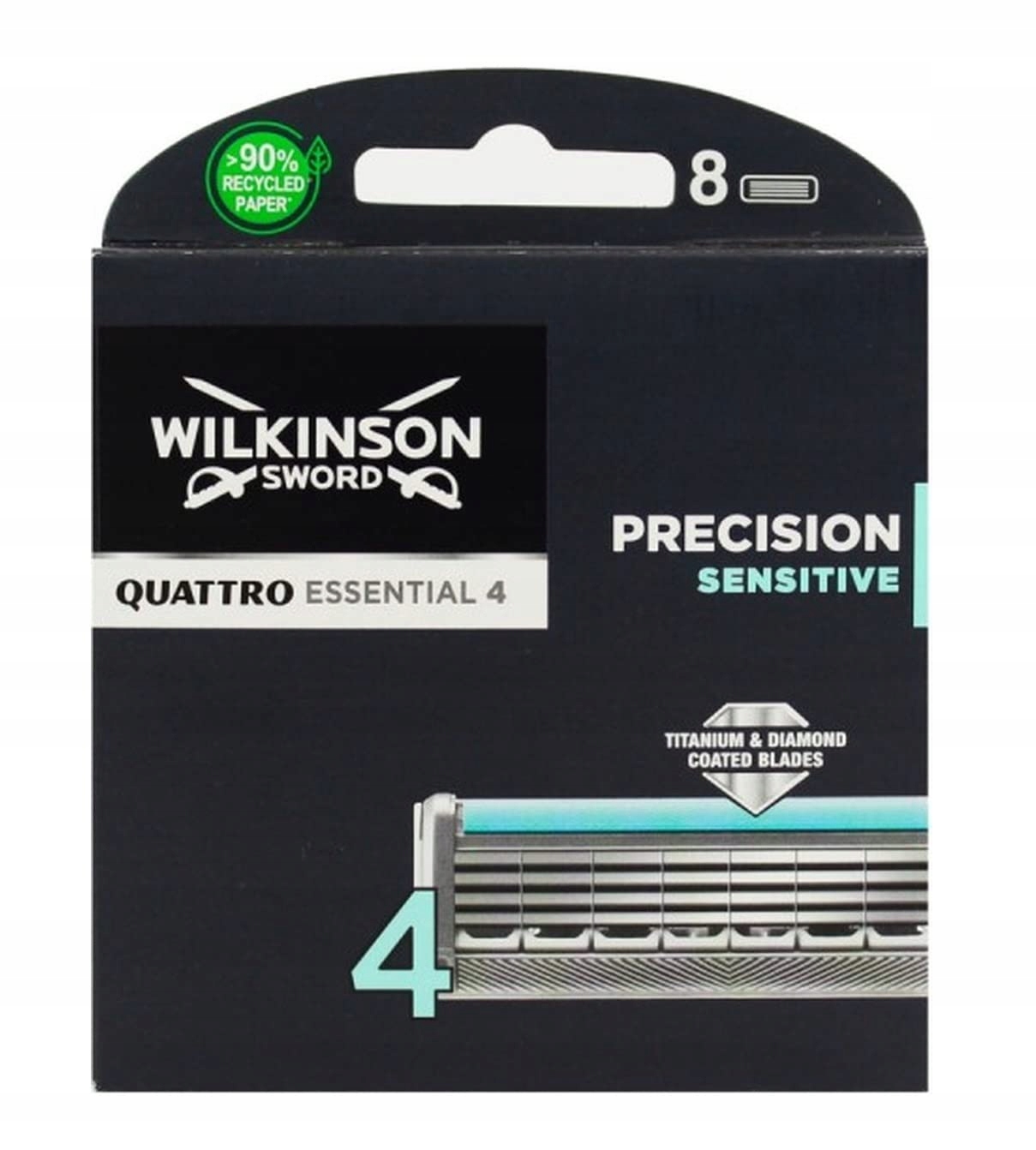 Wilkinson Sword Quattro Titanium Sensitive Náhradní Břity Pro Muže Holení