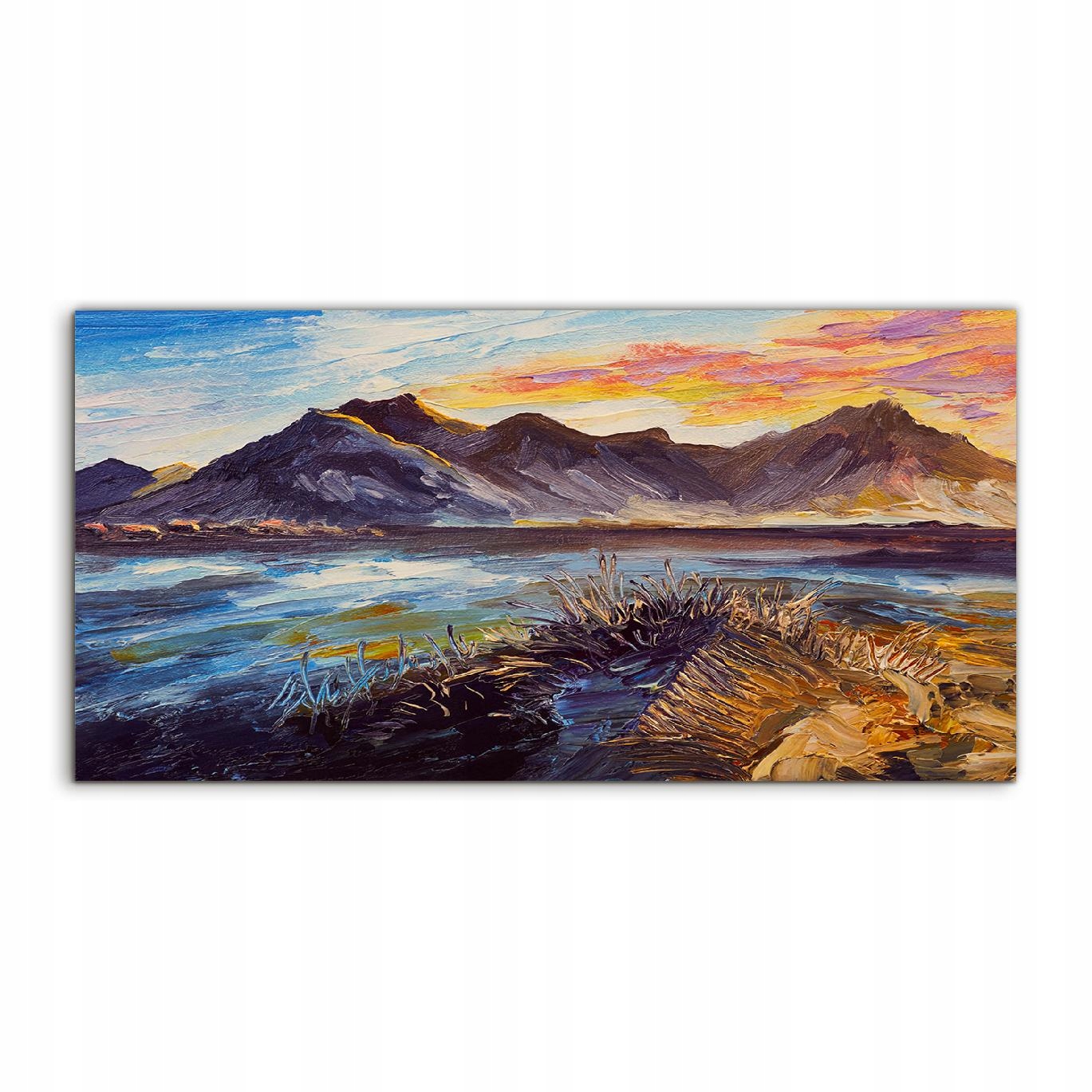 Akrylový obraz 140x70 s potlačou Hory Voda Krajina